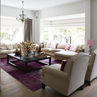living room with sofa and table