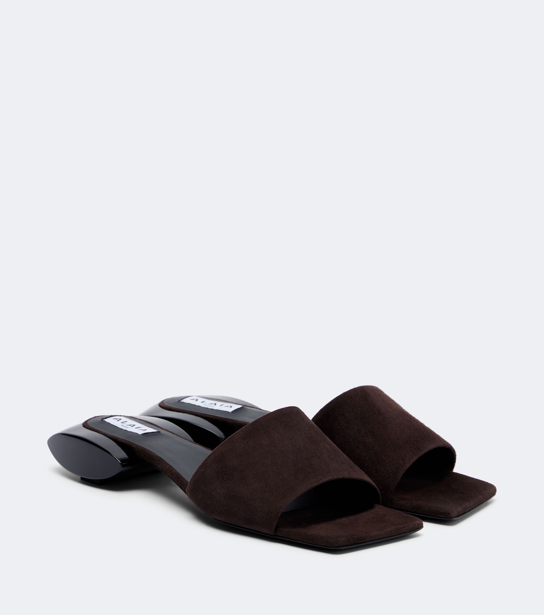 Ellipse Suede Mules in Brown - Alaia
