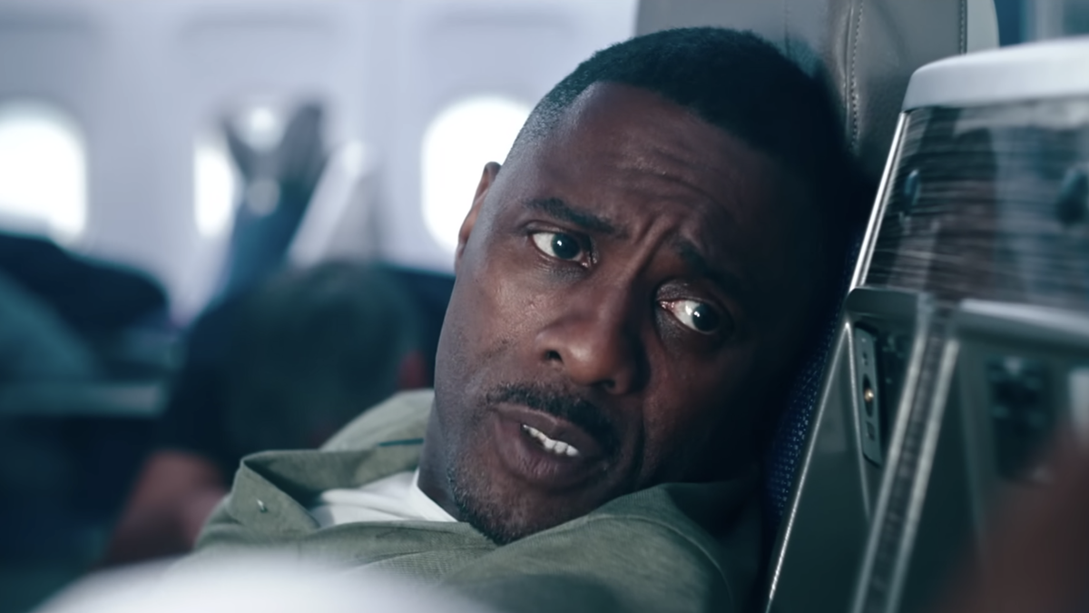 A screenshot of Idris Elba in Apple TV+ show Hijack