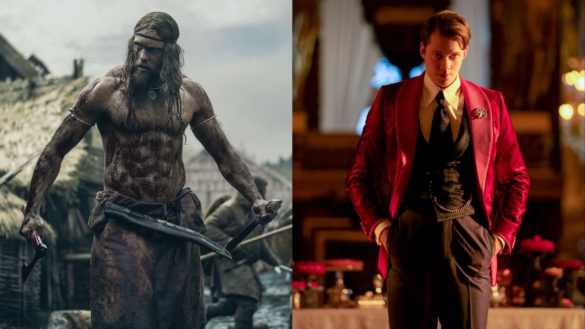 Alexander Skarsgard in The Northman and Bill Skarsgard in John Wick: Chapter 4