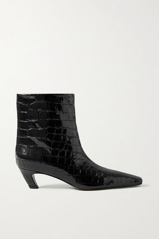 Arizona Croc-Effect Leather Ankle Boots