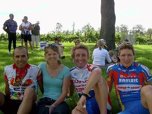 Lorian Graham with Ben Brooks (far L) and Matt White (C).