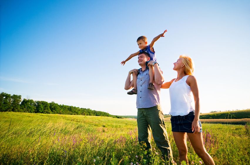 Family outdoors.