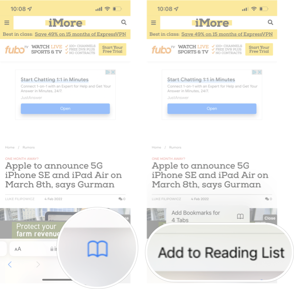 reading list vs bookmark safari