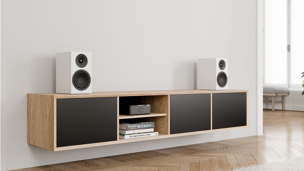 Signature Audio 5 on a shelving unit