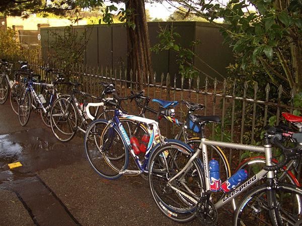 Poor bikes, stuck out in the rain