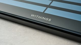 Bottom edge of the Body Scan scales showing the Withings branding