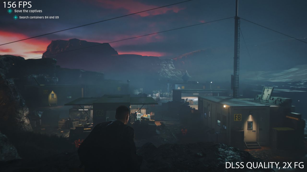 Screenshot of the game 007 First Light running on an Nvidia GeForce graphics card