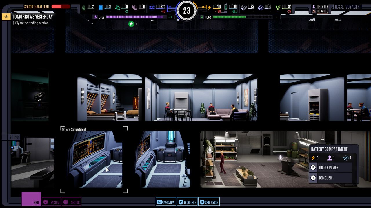 Screenshot from Star Trek Voyager - Across The Unknown, a strategy sci-fi video game based on Star Trek Voyager.