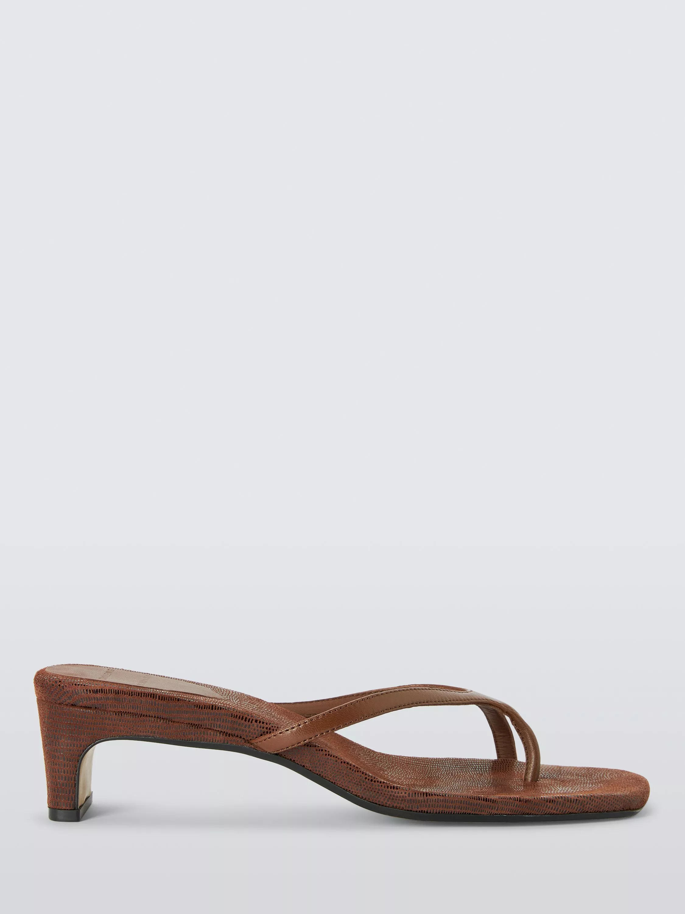 John Lewis X Rejina Pyo Barely There Leather Mule Sandals, Brown Chocolate