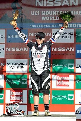 Tracy Moseley won the downhill women's World Cup in Schladming in 2009.