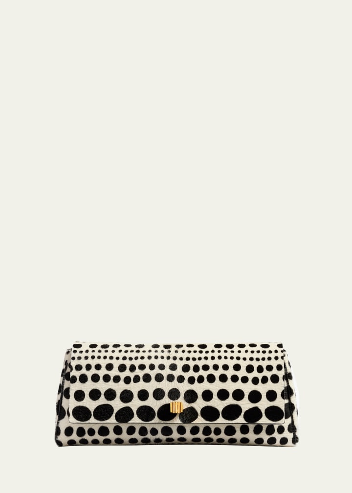 Audrey Polka Dot Calf Hair Clutch Bag