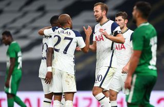 Harry Kane's hat-trick helped Spurs secure a place in the group phase