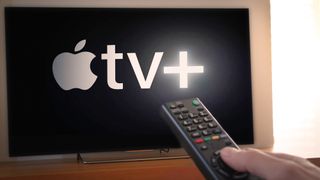 Apple TV Plus logo on TV 