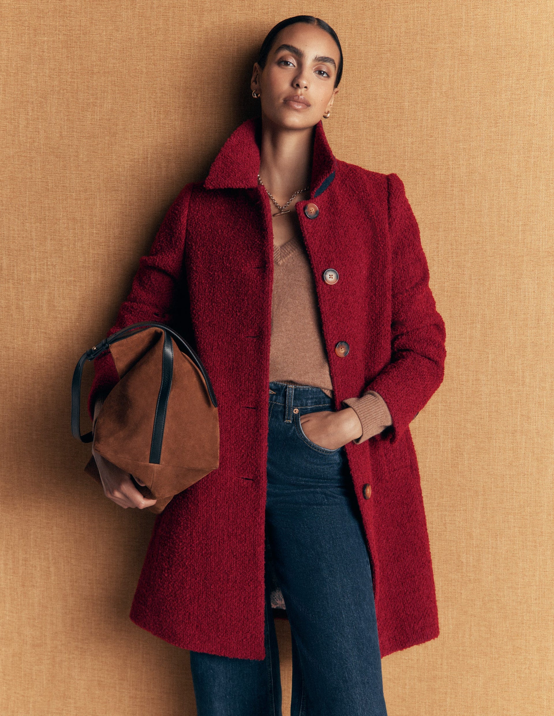 Aylesford Wool Coat-Vino