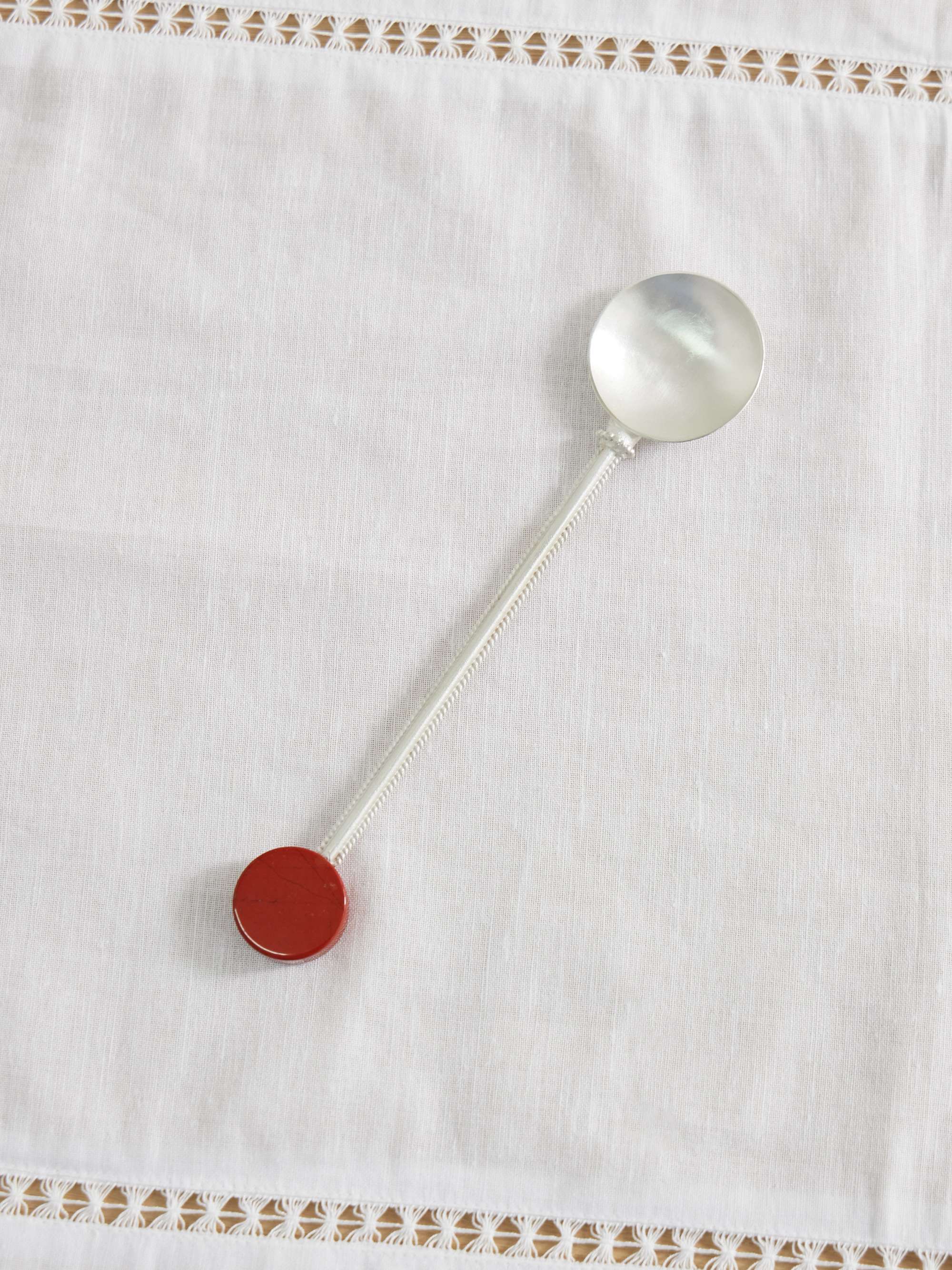 Silver-Plated and Jasper Spoon
