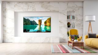 LG C1 OLED TV display in livingroom