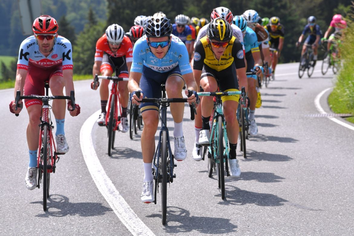 Mark Christian (Aqua Blue Sport) in the mountains jersey