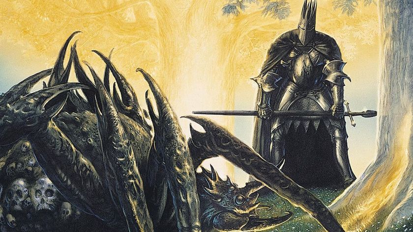 Artwork of Melkor treating with Ungoliant in the first age of middle earth, by John Howe for the Official Tolkien Calendar 2025