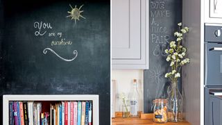 Blackboards within homes with heartfelt messages to show a simply valentine's day decorationra