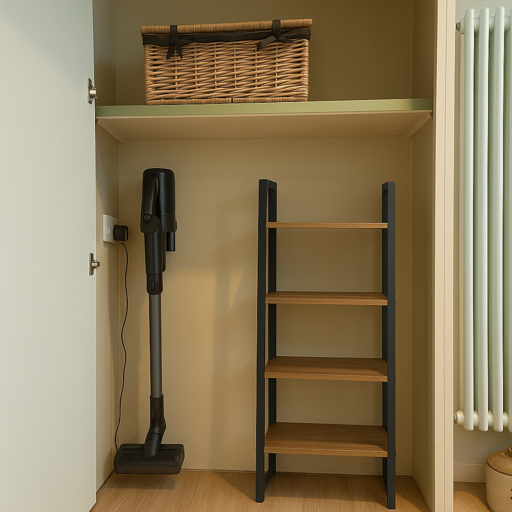 hidden kitchen vacuum storage cupboard