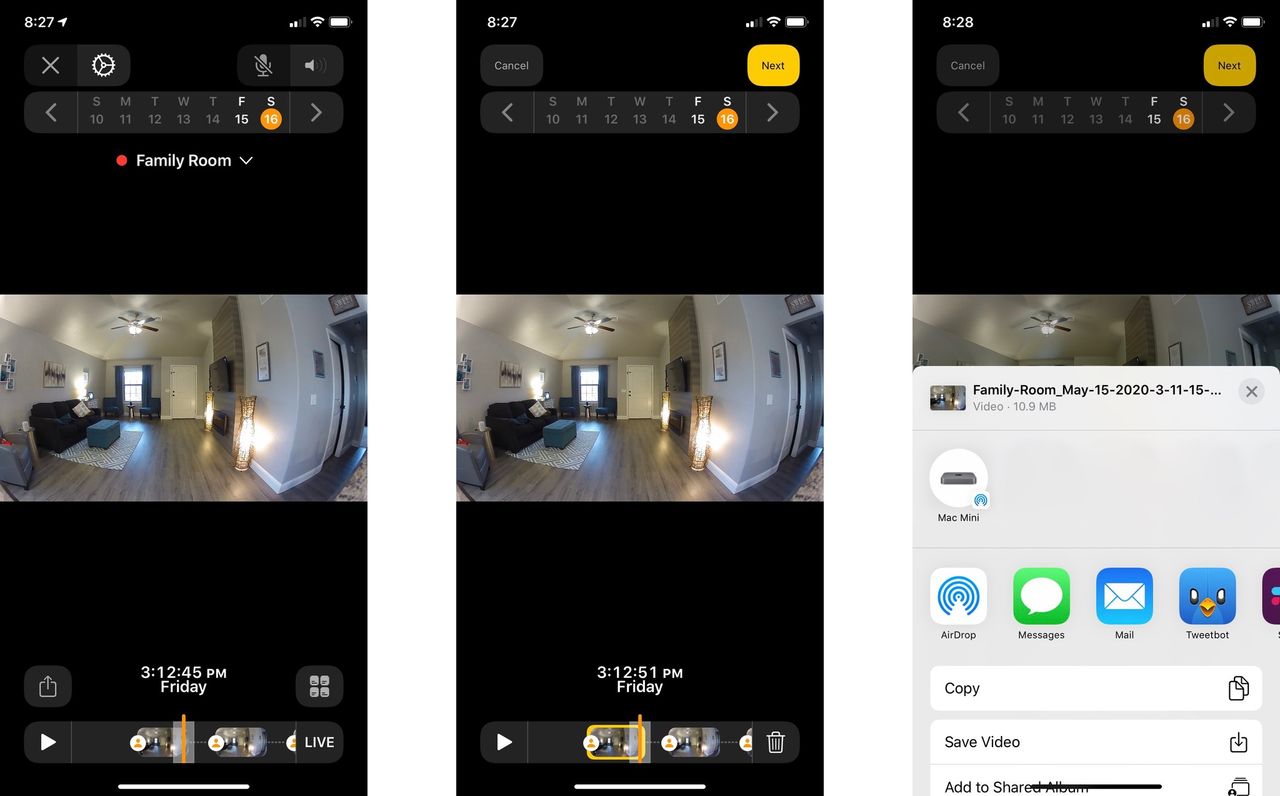Logitech Circle View Home App HomeKit Secure Video Timeline and Sharing
