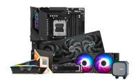 AMD Ryzen 7 9850X3D CPU, Gigabyte Eagle GeForce RTX 5070 Ti GPU, Gigabyte X870E Aorus Pro motherboard, MSI MAG Coreliquid A13 240mm AIO CPU cooler, Samsung 2TB 9100 Pro SSD, 32GB of Corsair Vengeance RGB RAM
