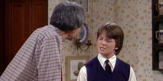 Michael J. Fox and Michael Gross in Family Ties