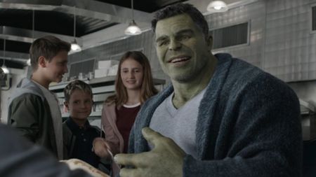 Hulk smiling at the diner in Avengers: Endgame