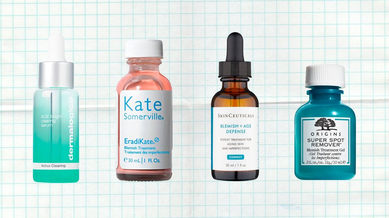 Kate Somerville Eradikate, Skinceuticals Blemish Serum, Origins Spot Treatment and Dermalogica Blemish Serum