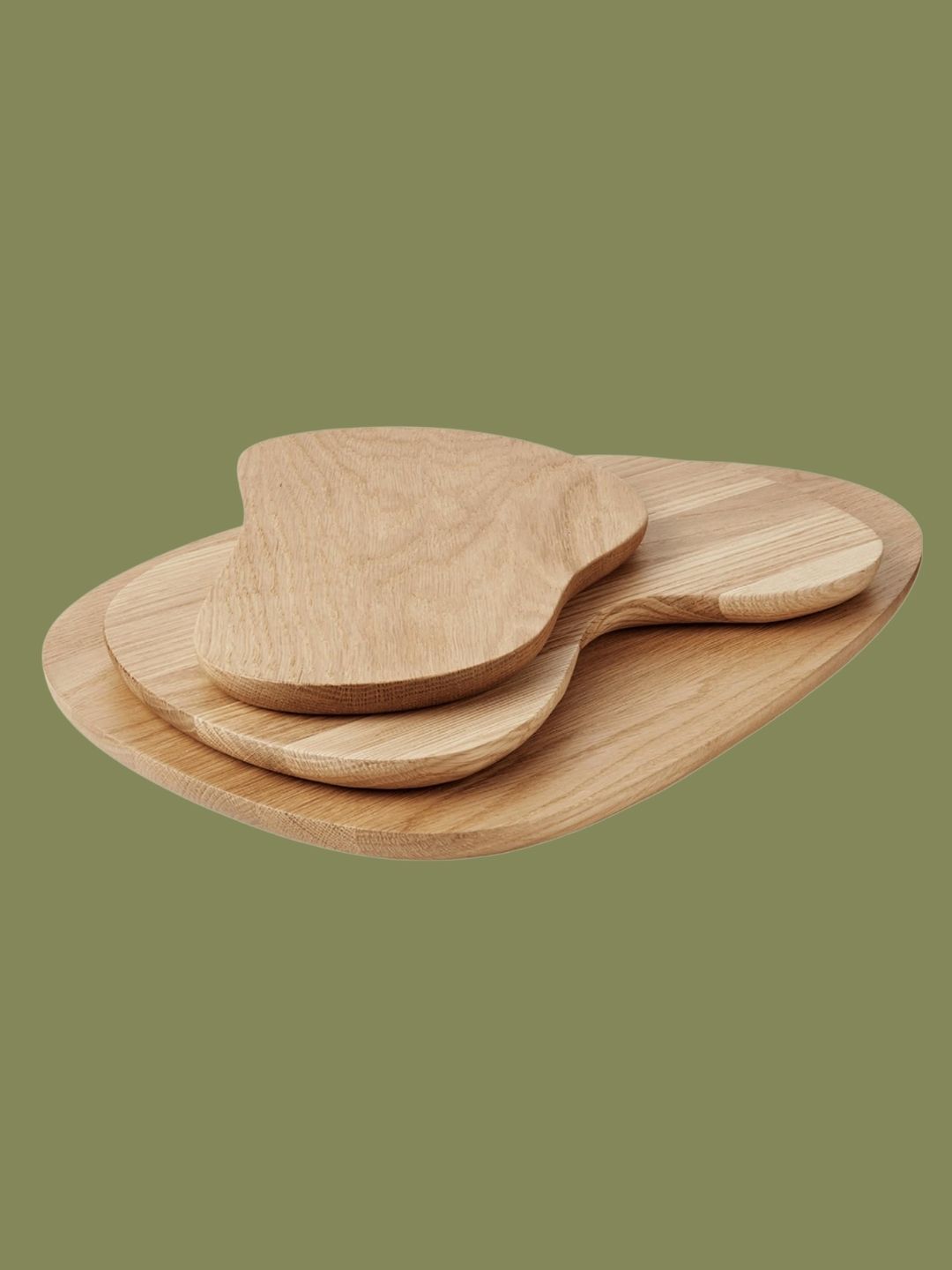 Ferm Living, Oak Wood Cutting Boards Cairn, Set of 3