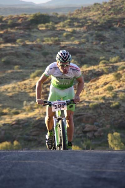 Ryan Standish flies up Anzac Hill during stage 3