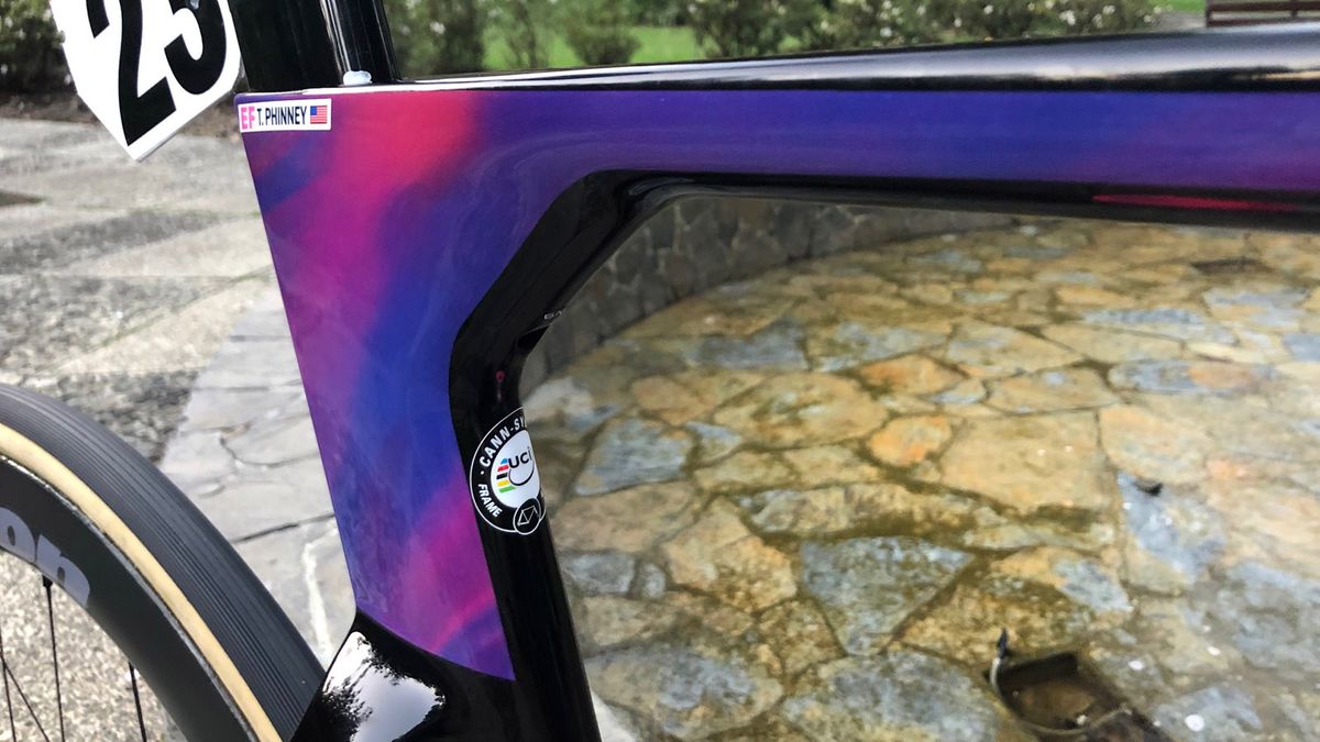 The seat post clamp is accessed through the inside of the frame triangle