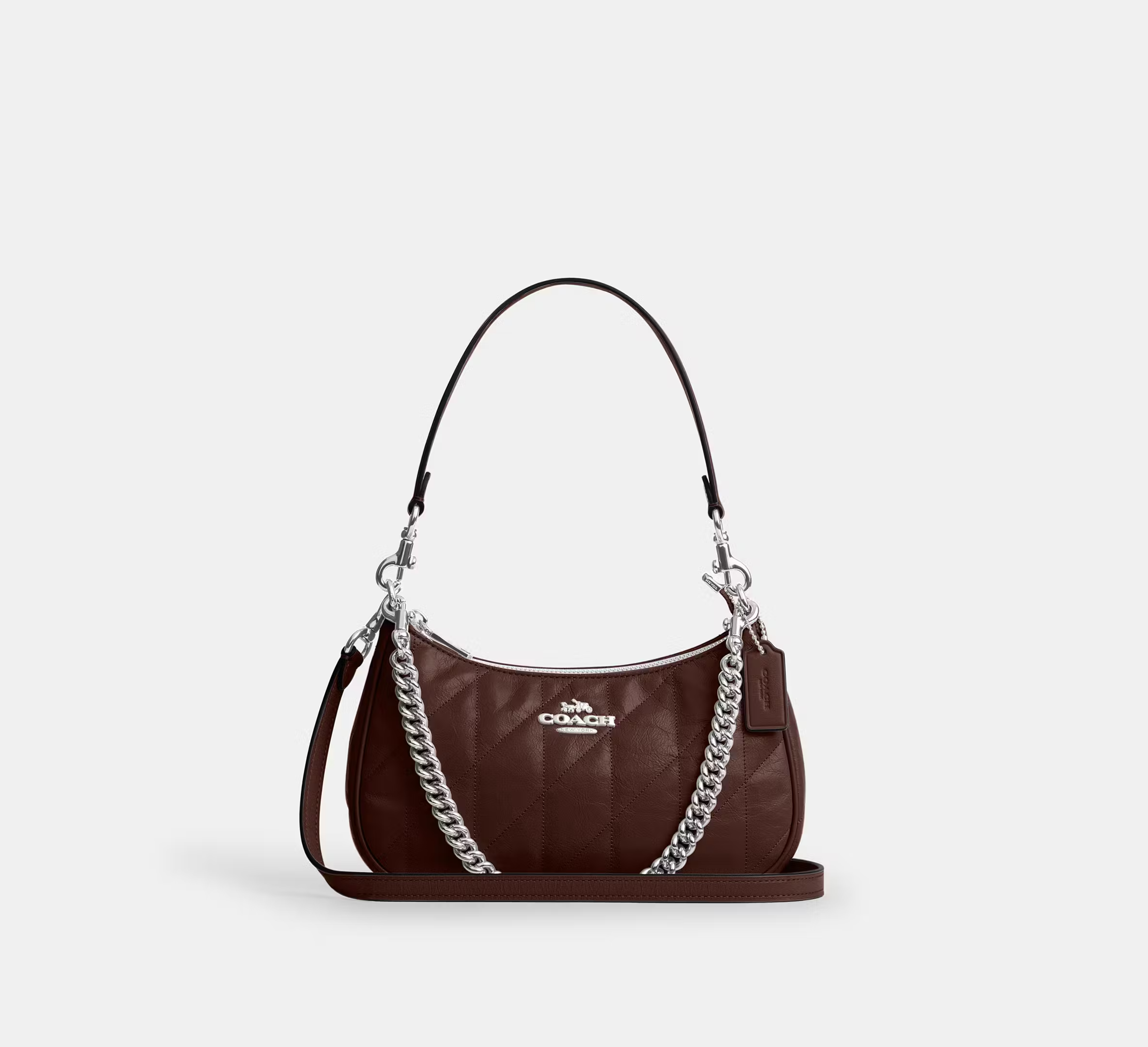 Coach, Teri Shoulder Bag With Quilting (Silver/Maple)