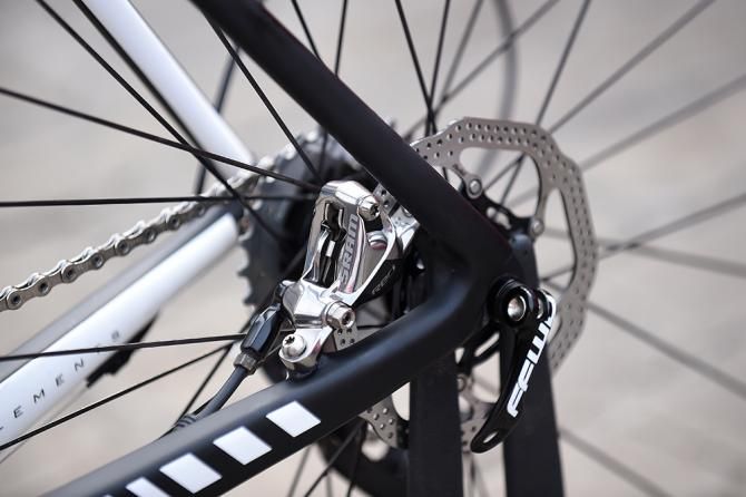 A rear Sram disc brake