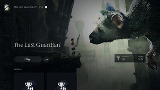 PlayStation 4 game, The Last Guardian, running on PS5.