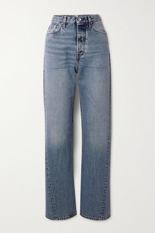Twisted Seam High-Rise Straight-Leg Jeans