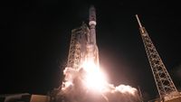 A United Launch Alliance Atlas V rocket launches 29 Amazon Leo satellites from Cape Canaveral Space Force Station on July 2, 2026.
