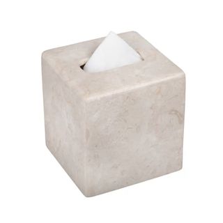 beige marble bathroom accessories tissue box