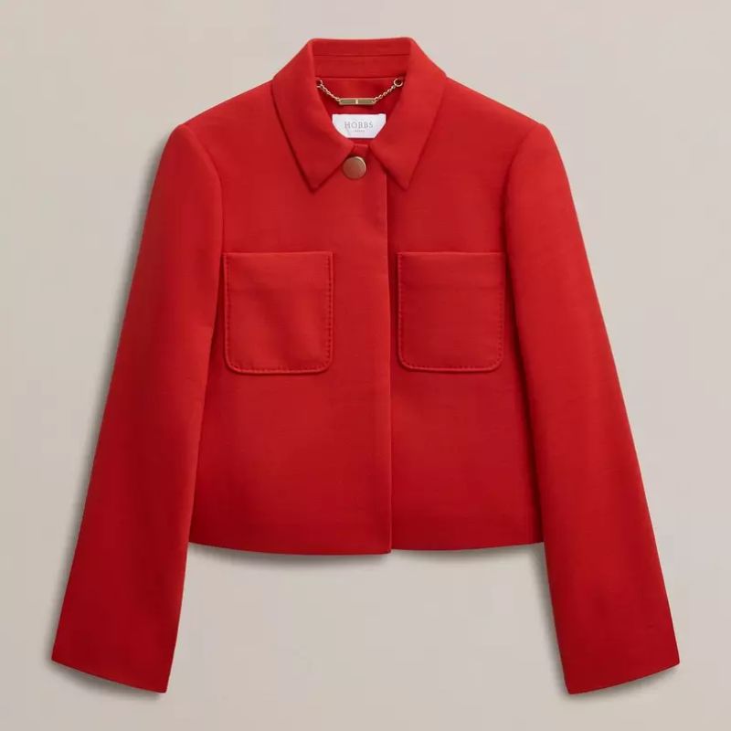 Hobbs London, red cropped jacket]