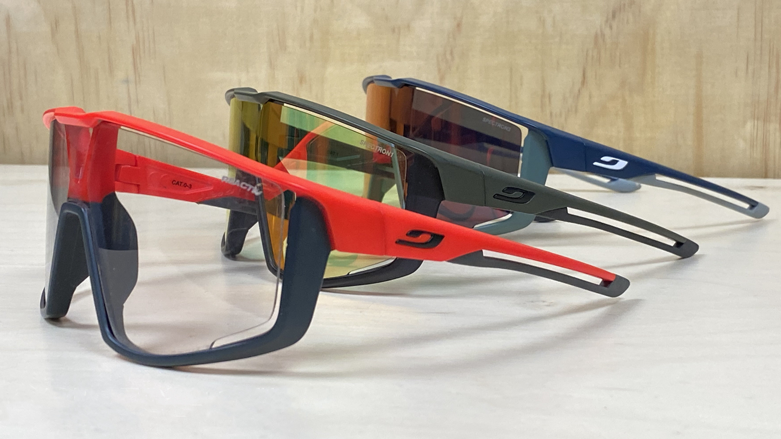 Three sets of Julbo Fury MTB sunglasses