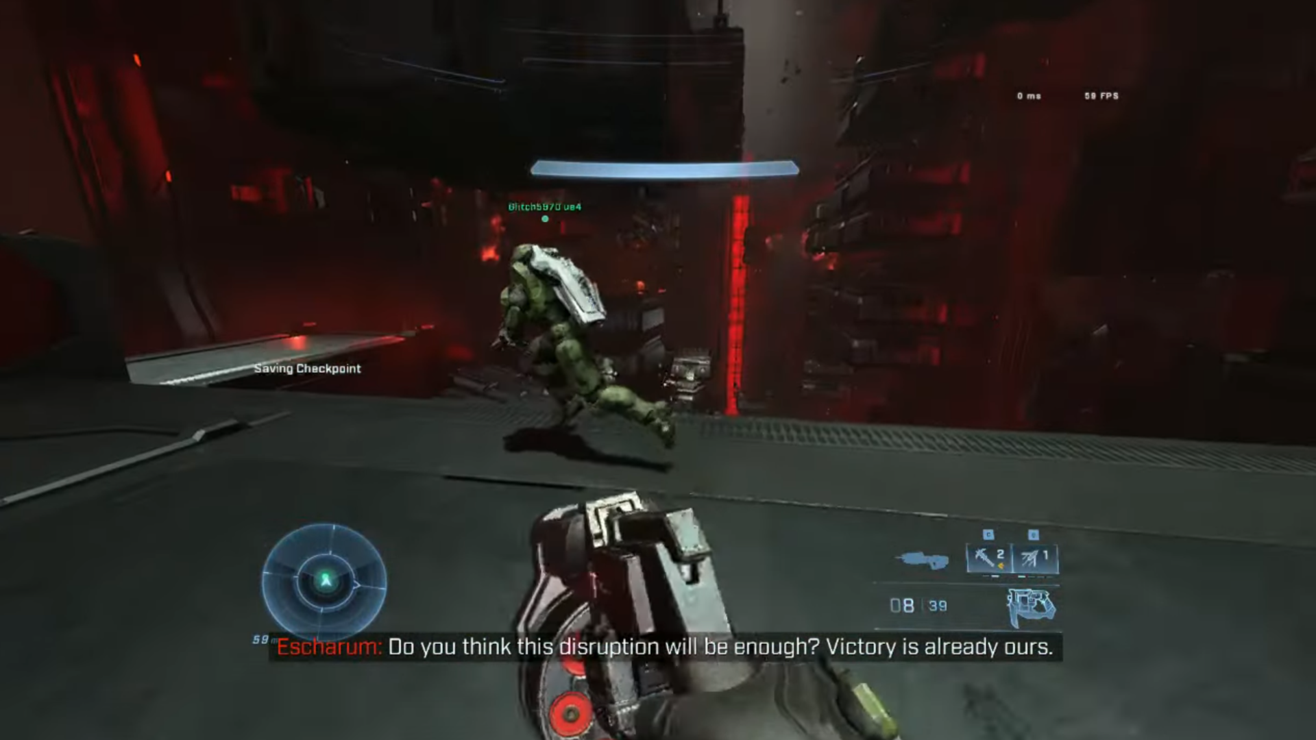 Снимок экрана совместного прохождения Halo Infinite
