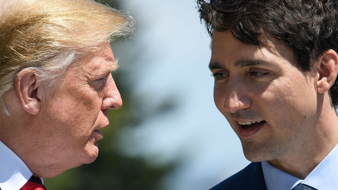 Donald Trump and Justin Trudeau at last week&amp;#039;s G7 summit in Canada