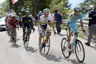 Fabio Aru attacks on stage fifteen of the 2014 Giro d'Italia