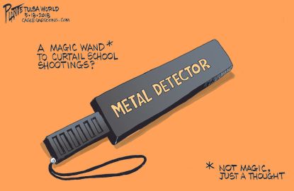Political cartoon US Sante Fe school shooting metal detector