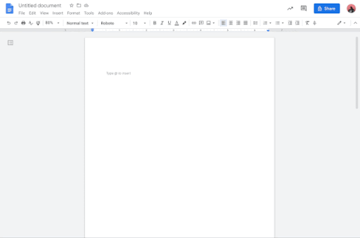 Google Docs email draft template