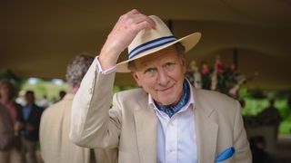 James Wilby in a straw hat as Sir Peter Bailey in The Marlow Murder Club.