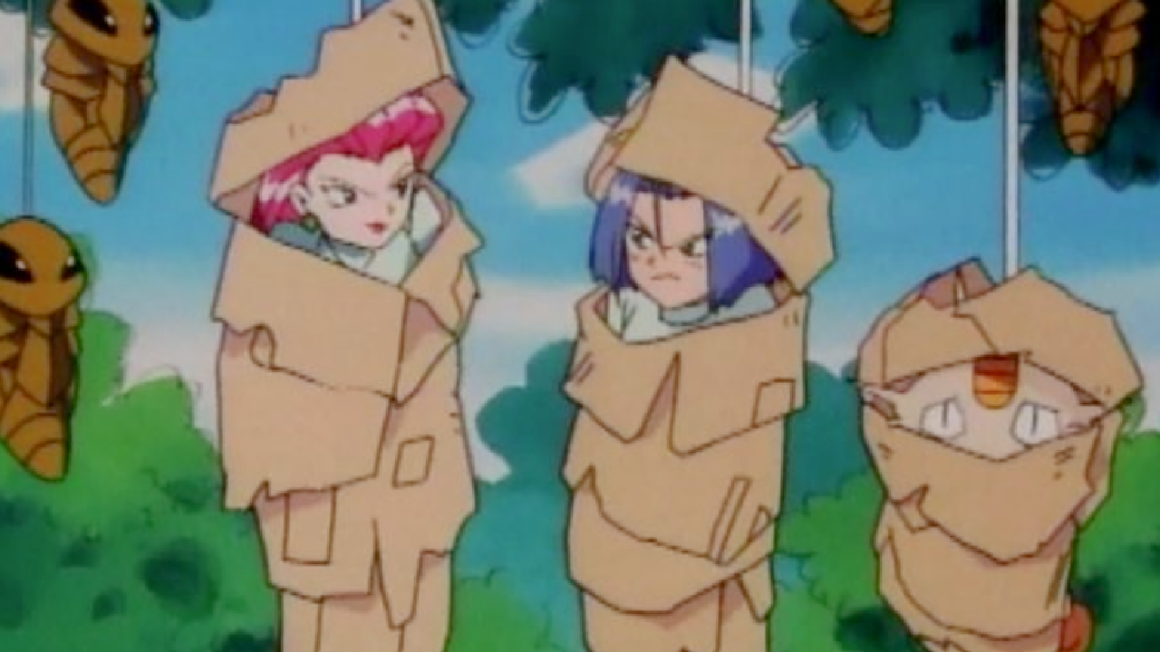Jessie, James Et Meowth Se Sont Déguisés En Kakunas Dans Pokemon.