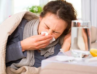 Woman with flu