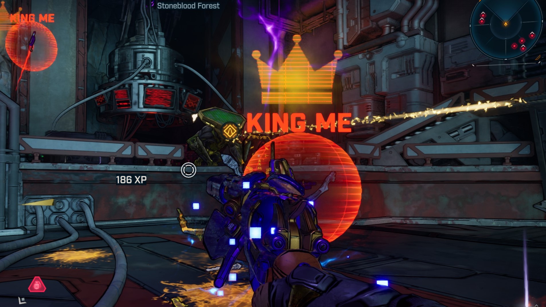 Borderlands 4 screenshot of a king me legendary